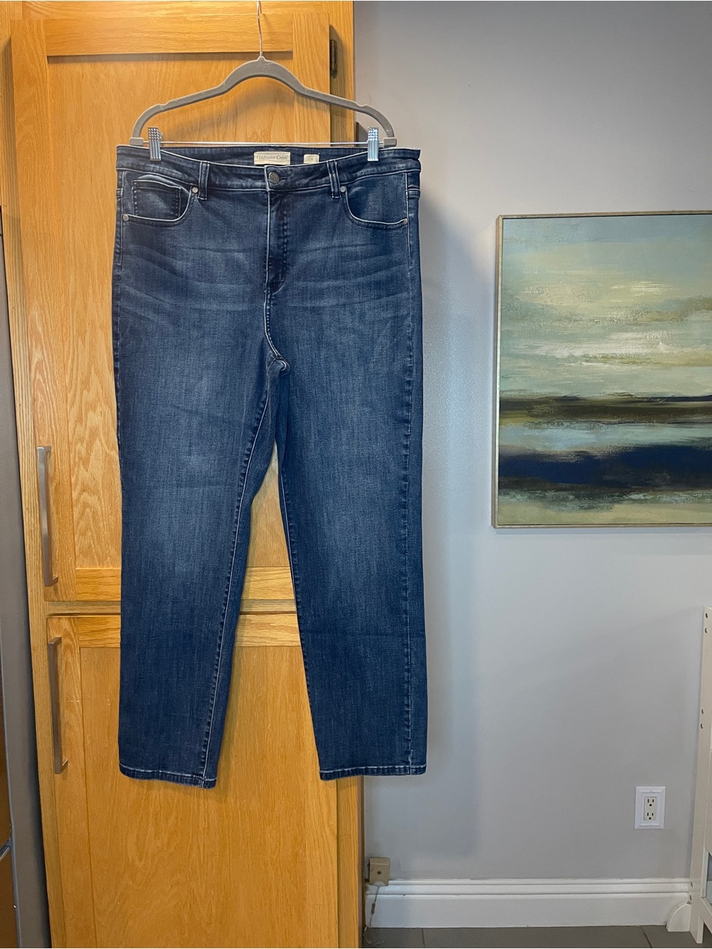 Coldwater Creek ShapeMe Women's Straight-Leg Dark Blue Jeans Size 18 Cotton